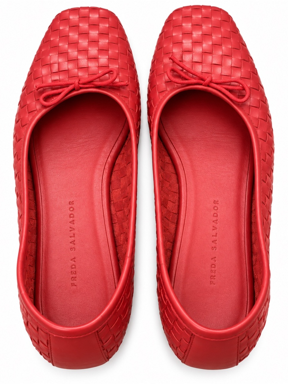 Freda Salvador Red Woven Leather Ballet Flats – Size 10.5